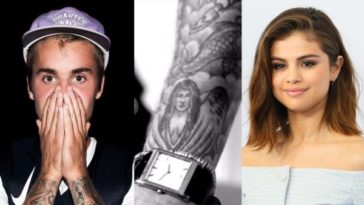 INKED As Justin Bieber does push-ups fans ecstatic to get a glimpse of ex Selena Gomez’s tattoo on his arm