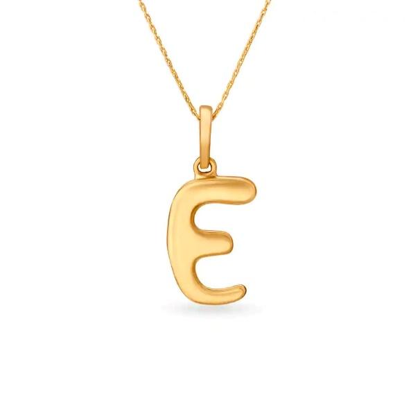 Letter Perfect 'E' Gold Pendant