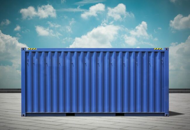 shipping container blue