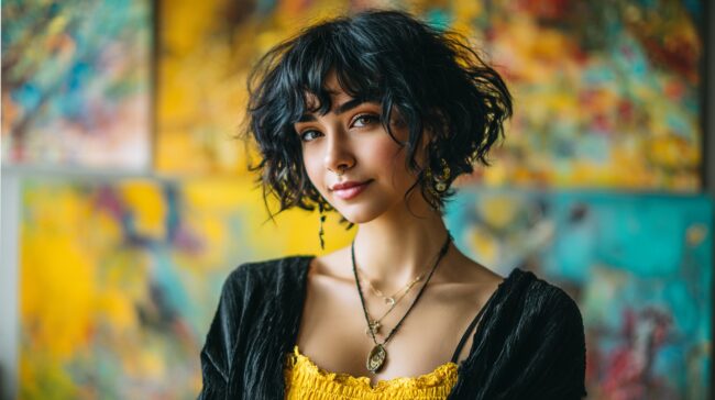 Talented artist poses for her bio
