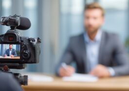 A person doing an interview