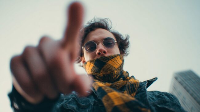 Artistic picture of self promoting person