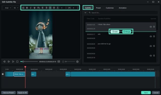 Modify the Dynamic Captions